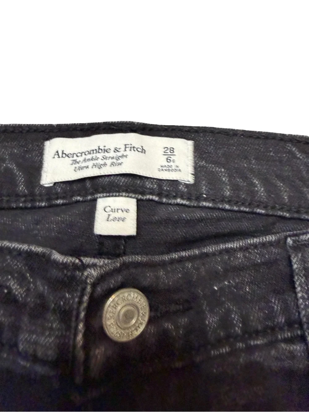 ✨ Abercrombie & Fitch Curve Love High Rise Black Jeans Size 6 Short ✨